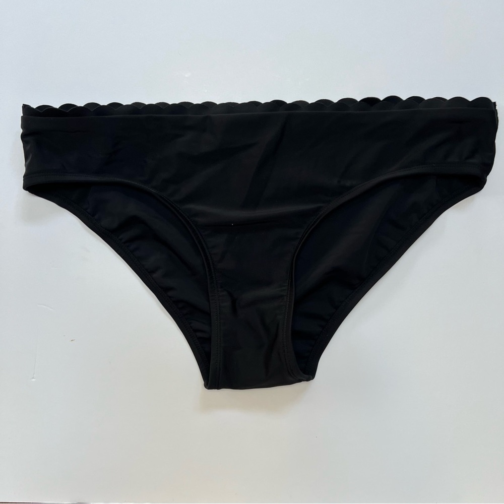 Kona Sol Black Scalloped Bikini Bottoms Extra Large NWOT